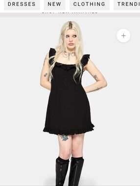 Disturbia Nephra Frilly Sleeve Trapeze Mini Smock Dress